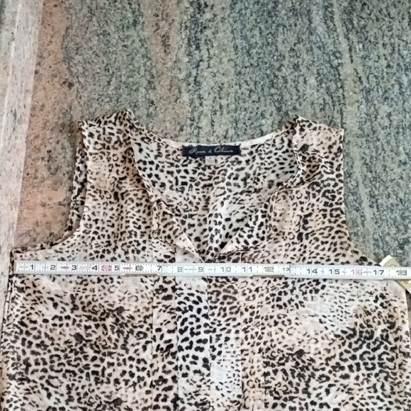 Rose & Olive Brown Tan Sleeveless Blouse - Picture 4 of 9